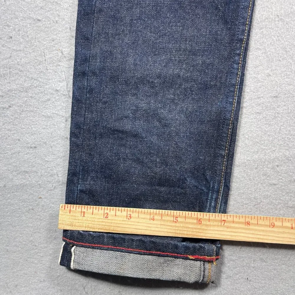 Gustin Jeans Men 31x34 Slim Fit Raw‎ Selvedge Denim Button Fly Made in USA